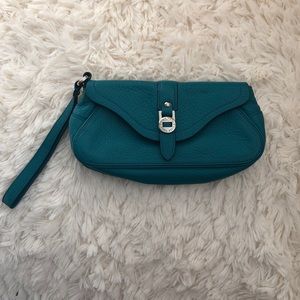 Cole Haan teal wristlet